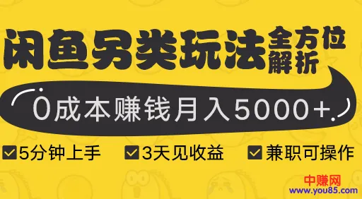 月增收更多！5分钟学会闲鱼另类玩法，仅需3天即可见到收益（完整教程）-网赚项目