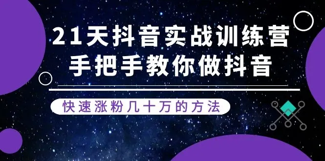 抖音实操班：21天掌握抖音技巧，3周实现粉丝暴增数*万-网赚项目