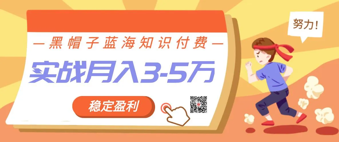 黑帽蓝海知识付费项目：实现稳定月收入更多的实战指南-网赚项目