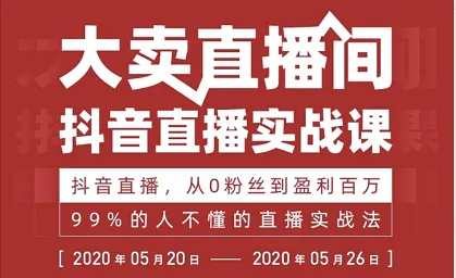 从零开始：大卖直播间抖音直播实战课-网赚项目