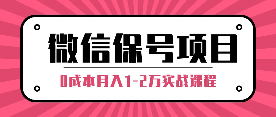 微信保号项目日引流100-200粉丝，0成本月收入更多：实战教程-网赚项目