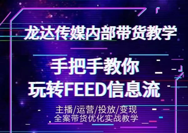 龙达传媒抖音密训营：手把手教您玩转Feed信息流，轻松撬动*万流量！-网赚项目