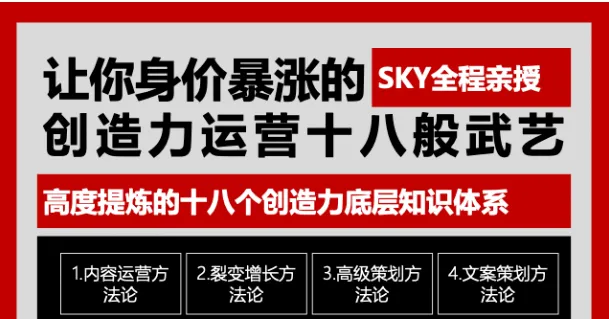 18种身价暴涨的创造力运营技巧：深度解析的高度提炼的18个创造力底层知识体系-网赚项目