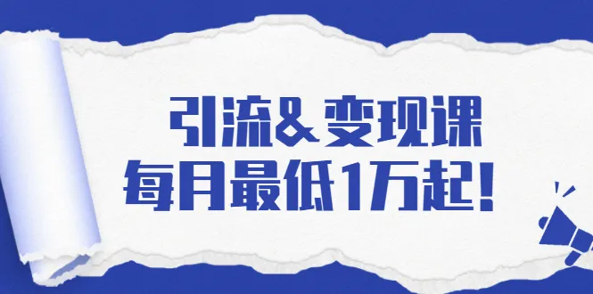 月增更多!精通整套流量与变现技巧,覆盖各大渠道收入!-网赚项目