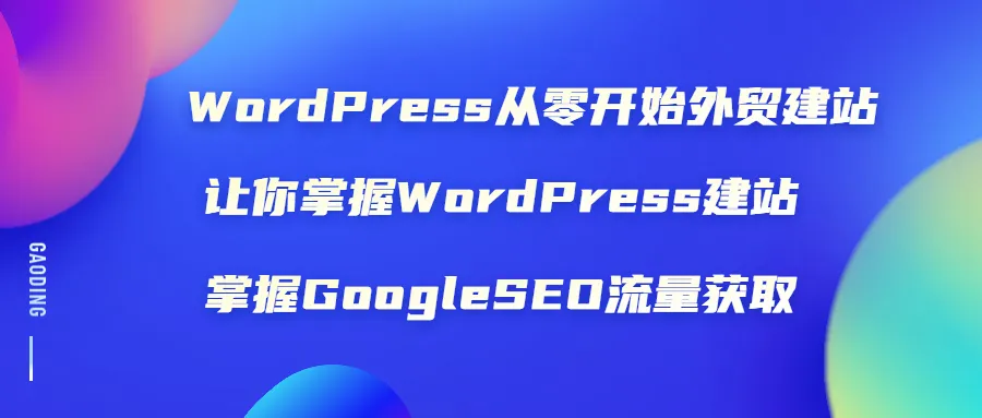 从零开始学WordPress外贸搭建网站：精通SEO技巧获取谷歌流量-网赚项目