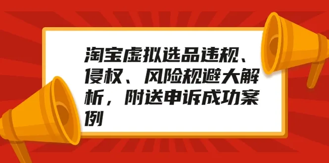 淘宝虚拟选品：破解违规、维权及风险防范指南-网赚项目