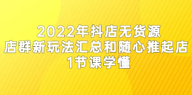 2022抖音小店无货源玩法汇总：轻松掌握‘随心推’技巧，月增收更多不再是梦-网赚项目