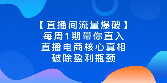 揭秘直播电商运营秘诀：如何一周内实现流量暴增，打破盈利天花板-网赚项目