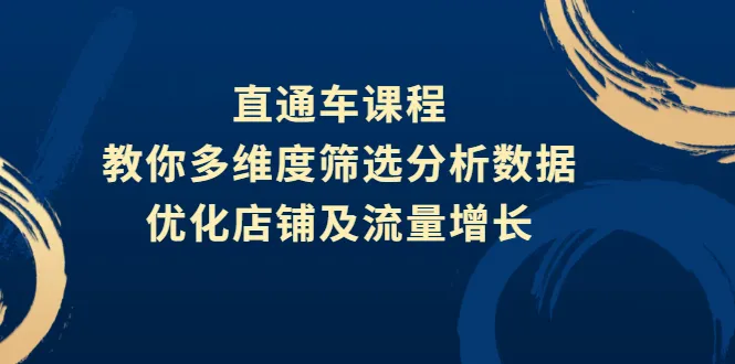 多角度数据分析：直通车的秘密武器-网赚项目