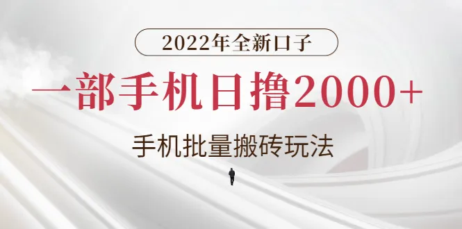 手机兼职赚钱神器：2022全新口子助你一机在手轻松日收入不断攀升-网赚项目