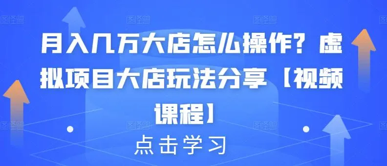 打造月增几万大店：虚拟项目运营秘籍揭秘！-网赚项目