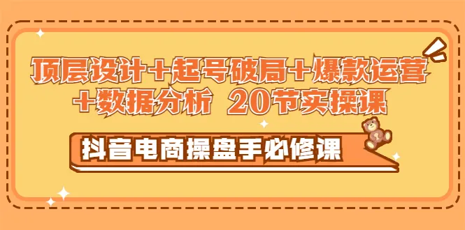 20节实操课程带你掌握抖音电商运营技巧：从顶层设计到数据驱动-网赚项目