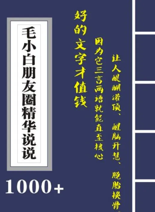 解锁朋友圈创业秘籍：《朋友圈说说精华1000 》教你文字变金钱-网赚项目