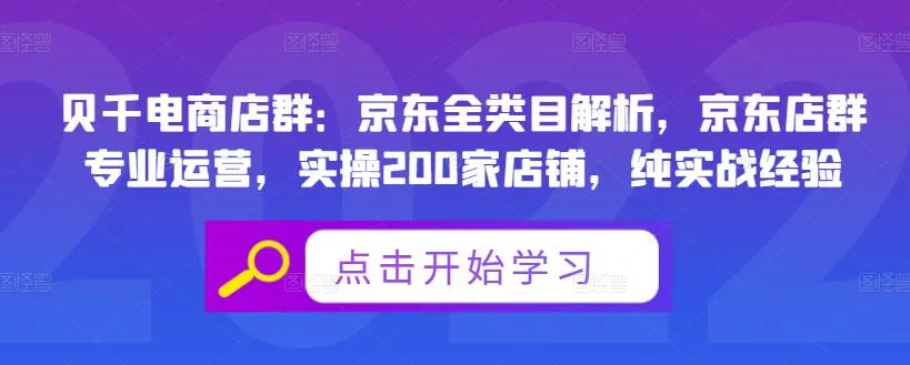 京东店铺运营大揭秘：从全类目解析到实操经验，助你成为电商行业领军人物！-网赚项目