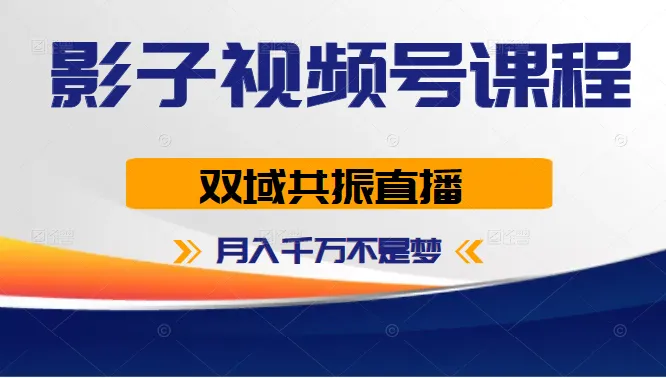 探秘影子视频号：双域共振直播赚钱秘籍解密-网赚项目