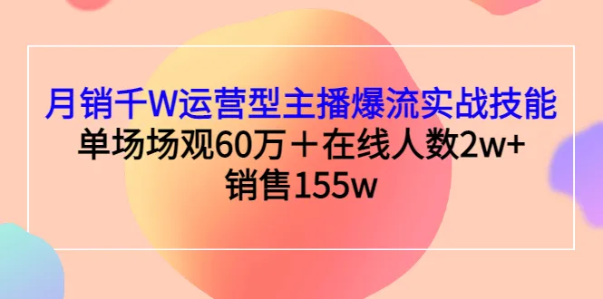 月销*万的电商大V：实战技巧与流量暴增秘诀-网赚项目