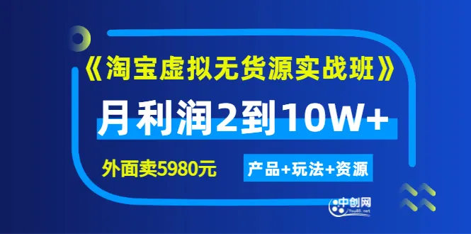 月收入更多万！淘宝虚拟无货源实战班：掌握核心玩法和资源，轻松开启电商之旅-网赚项目