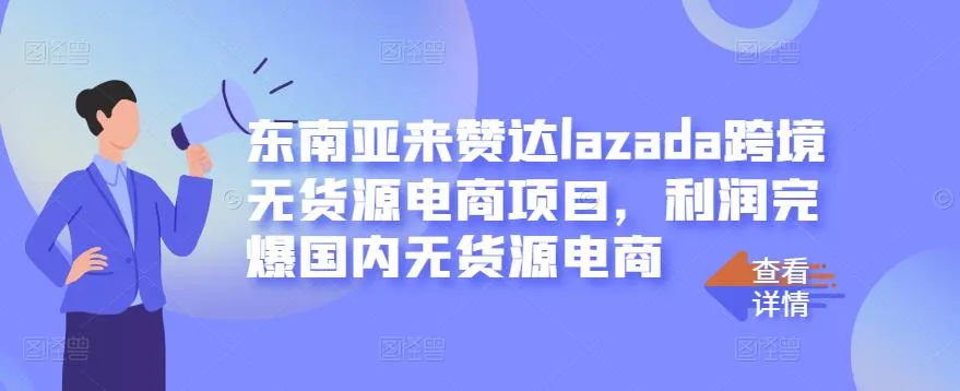 掌握无货源跨境电商利润秘籍：LAZADA零基础到盈利教程解析-网赚项目