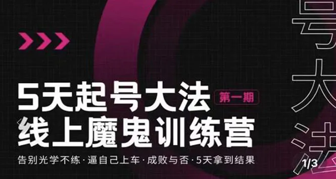 五天魔鬼训练营：告别光学不练！抓住机会，成功就在眼前-网赚项目