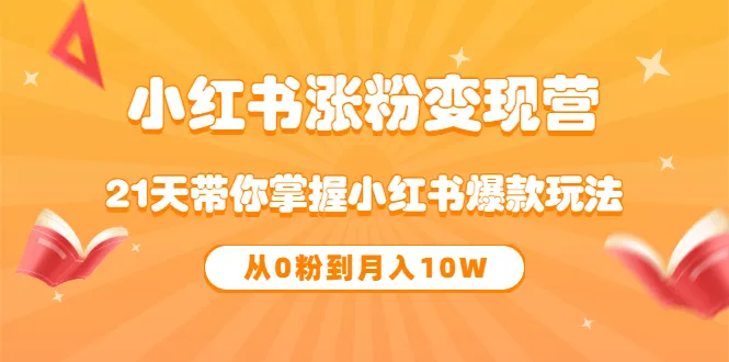 小红书赚钱秘籍：21天实现粉丝暴增，轻松月增收更多-网赚项目