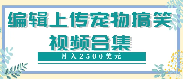 精选宠物搞笑瞬间：轻松打造高点击率YouTube视频，月收入达更多美元！完整指南-网赚项目