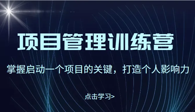 项目启动与管理技巧 | 提升个人影响力（价值$2499）-网赚项目