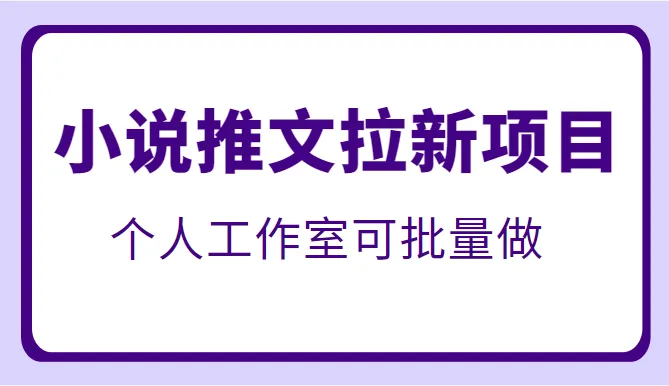 小说阅读市场火热！收费6880元/本的新书推广-网赚项目