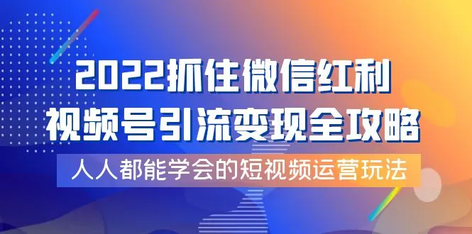 2022微信视频号营销新机会解读及全攻略-网赚项目