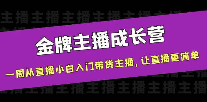 从零开始：金牌主播成长营，打造直播带货新秀！-网赚项目