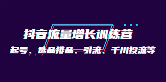 抖音流量增长训练营：解密月销1.6亿实操团队的秘籍-网赚项目