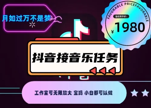 抖音音乐接任务赚钱项目详解：无需技能，半小时快速入门，轻松赚取额外收入！-网赚项目