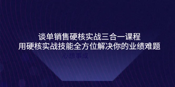 销售达人的硬核实战三合一课程：从成交技巧到客户维护全攻略-网赚项目