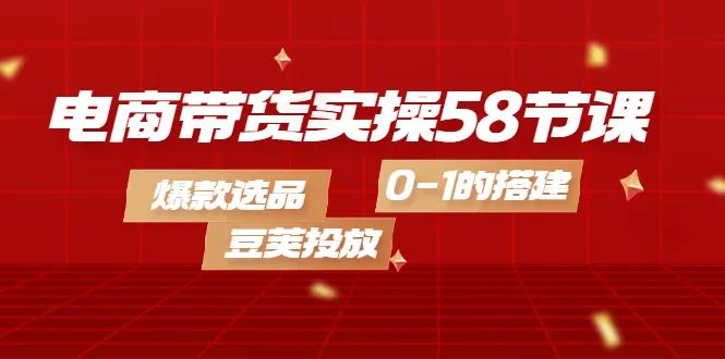 掌握电商带货实战技巧，打造爆款项目！-网赚项目