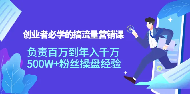 掌握流量运营的创业者必备课程：从*万到年入*万的成功密码揭秘-网赚项目