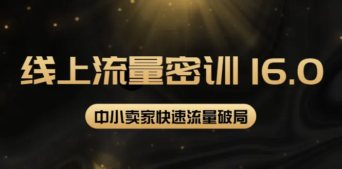 掌握实操技巧，解决中小卖家流量困境！2022秋秋线上流量密训16.0-网赚项目