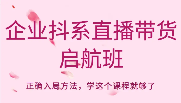 直播带货新趋势揭秘：企业抖系直播带货启航班解析-网赚项目