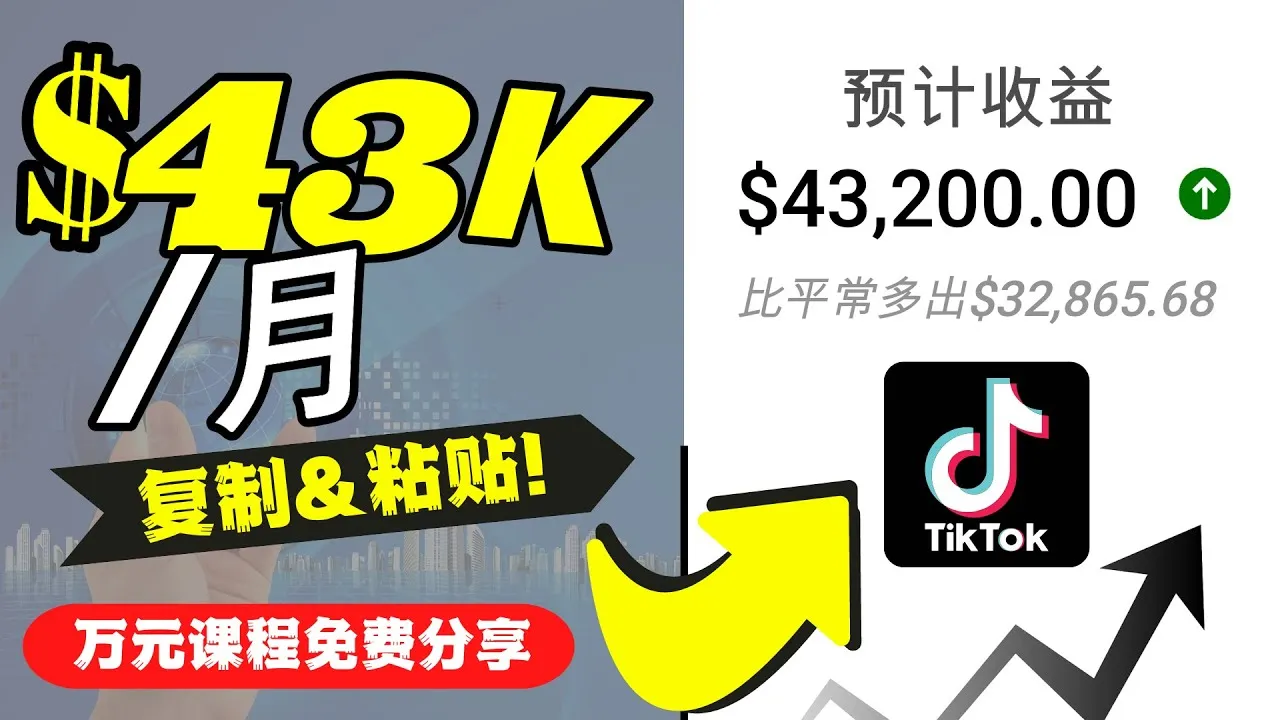 2022年抖音国际版TikTok赚钱项目揭秘：每日上传一个视频，月增$43200，赚钱新手教程！-网赚项目