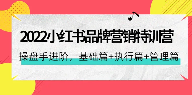 小红书品牌营销特训营：打造精益团队，实现营销增长-网赚项目