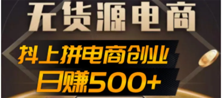 抖上拼无货源电商创业项目：解锁蓝海市场的利润密码-网赚项目