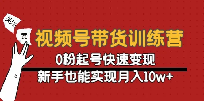 如何快速起号视频号变现课程：从0粉起，新手月入增多攻略-网赚项目