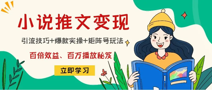 掌握小说推文新技能：引流秘籍 爆款实践 矩阵号策略-网赚项目