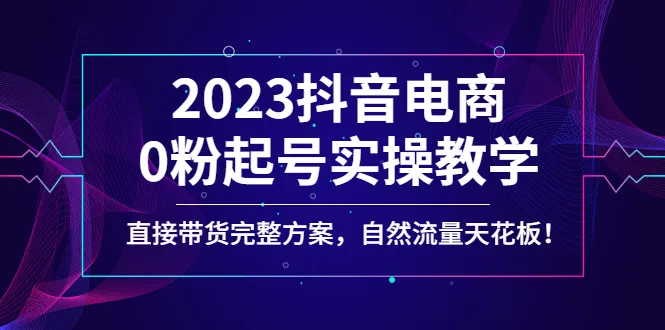 2023年抖音电商零粉丝实战教程：从无到有打造*万级直播间-网赚项目