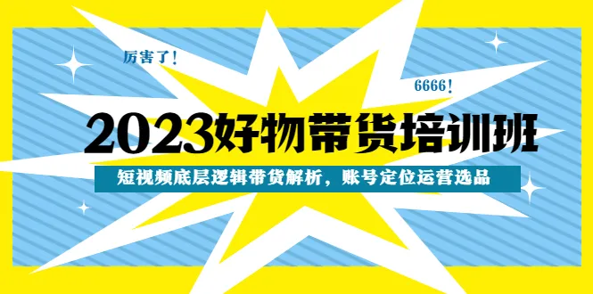 掌握好物带货新潮流：2023短视频培训揭秘，精准流量运营攻略大揭秘！-网赚项目