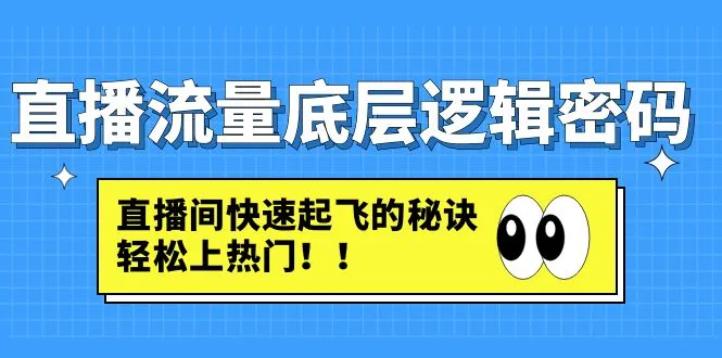 掌握直播间流量密钥：揭秘直播快速起飞的诀窍-网赚项目