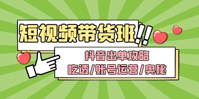 抖音短视频带货内训营：深度剖析抖音出单攻略与账号运营秘籍-网赚项目