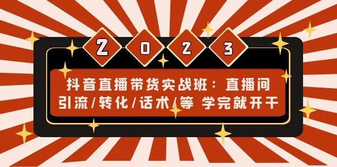 抖音直播带货实战班：精细化运营技巧揭秘，学完即开启直播转化之旅！-网赚项目