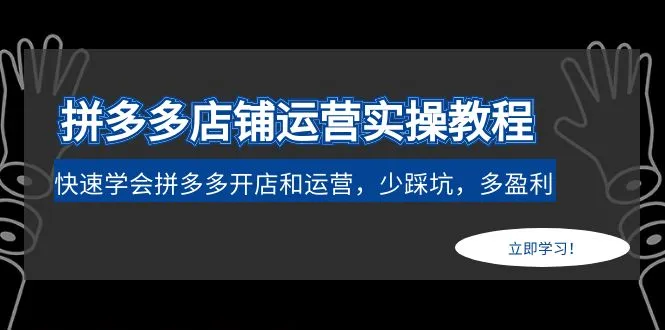 拼多多家电城实战攻略：3天速成电商运营，掌握核心玩法-网赚项目