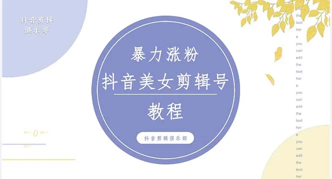 抖音快手涨粉美女混剪视频教程：百分百过原创图片教程附带违规申诉方法揭秘！-网赚项目