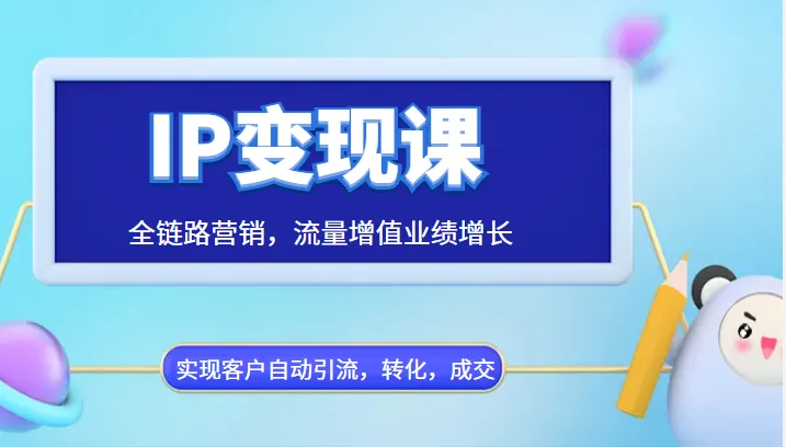 精通IP变现：全链路营销与流量增值策略解析-网赚项目