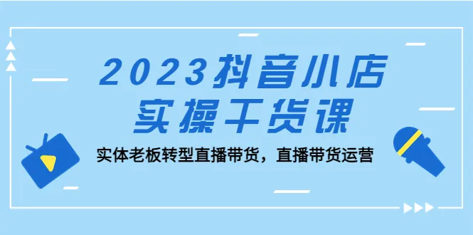 实体店主必看！2023抖音小店实战教程：轻松转型为直播带货专家-网赚项目